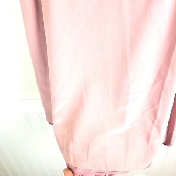 Women's Fossil Fanned Button Lilac Mauve Short Elegant Silk Dress Size Small - Picture 3 of 12